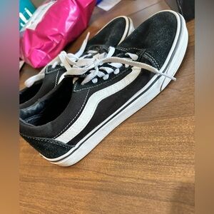 vans old skool suede black shoes low top shoes womens 8 men’s 6.5